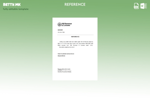 Референтен шаблон за затворање со модерен стил Обединетото Кралство HM Revenue &